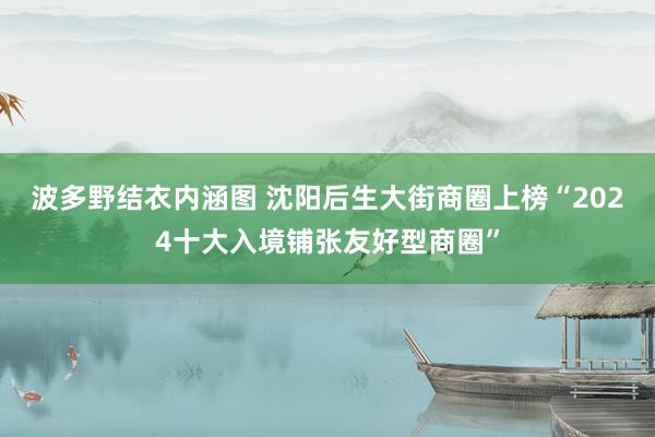 波多野结衣内涵图 沈阳后生大街商圈上榜“2024十大入境铺张友好型商圈”