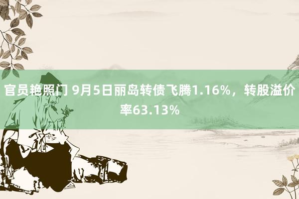 官员艳照门 9月5日丽岛转债飞腾1.16%，转股溢价率63.13%