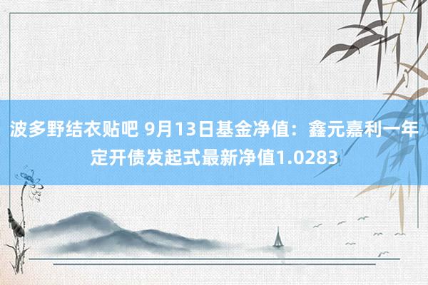 波多野结衣贴吧 9月13日基金净值：鑫元嘉利一年定开债发起式最新净值1.0283