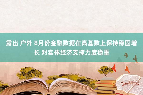 露出 户外 8月份金融数据在高基数上保持稳固增长 对实体经济支撑力度稳重