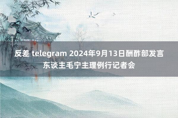 反差 telegram 2024年9月13日酬酢部发言东谈主毛宁主理例行记者会