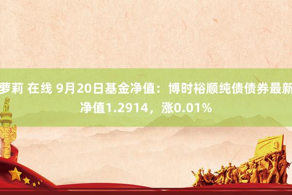 萝莉 在线 9月20日基金净值：博时裕顺纯债债券最新净值1.2914，涨0.01%