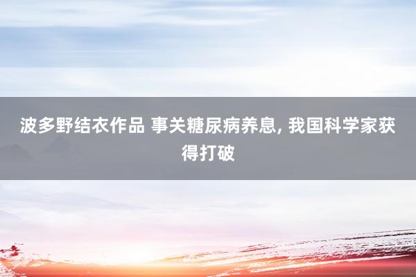 波多野结衣作品 事关糖尿病养息， 我国科学家获得打破