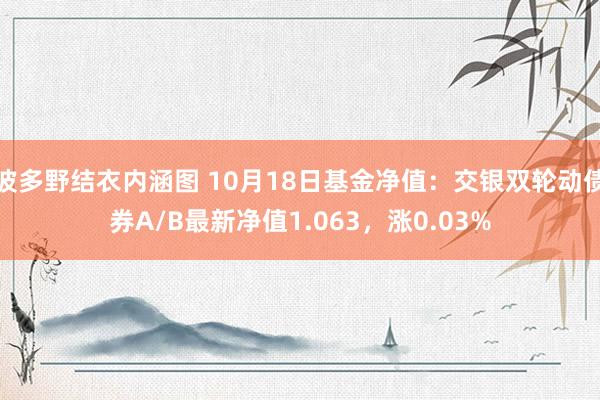 波多野结衣内涵图 10月18日基金净值：交银双轮动债券A/B最新净值1.063，涨0.03%