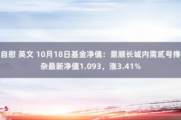 自慰 英文 10月18日基金净值：景顺长城内需贰号搀杂最新净值1.093，涨3.41%