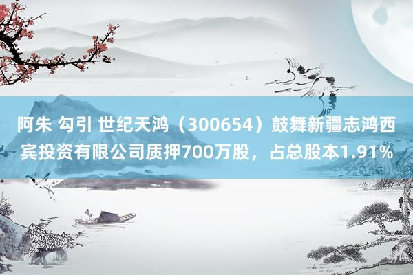 阿朱 勾引 世纪天鸿（300654）鼓舞新疆志鸿西宾投资有限公司质押700万股，占总股本1.91%