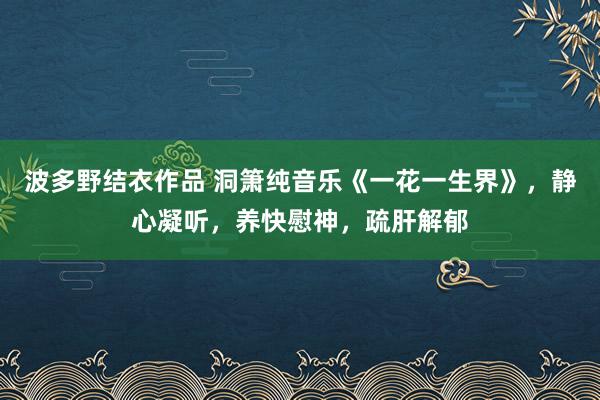 波多野结衣作品 洞箫纯音乐《一花一生界》，静心凝听，养快慰神，疏肝解郁