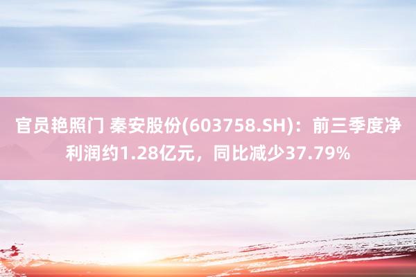 官员艳照门 秦安股份(603758.SH)：前三季度净利润约1.28亿元，同比减少37.79%