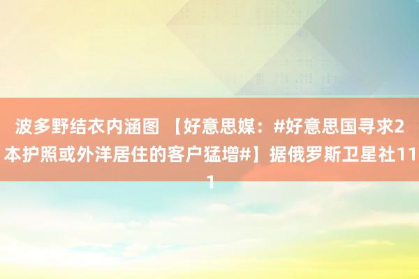 波多野结衣内涵图 【好意思媒：#好意思国寻求2本护照或外洋居住的客户猛增#】据俄罗斯卫星社11