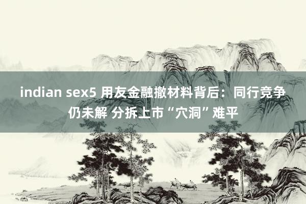 indian sex5 用友金融撤材料背后：同行竞争仍未解 分拆上市“穴洞”难平