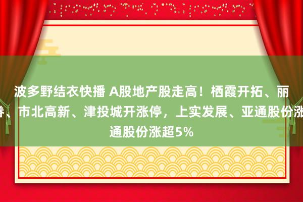 波多野结衣快播 A股地产股走高！栖霞开拓、丽都家眷、市北高新、津投城开涨停，上实发展、亚通股份涨超5%