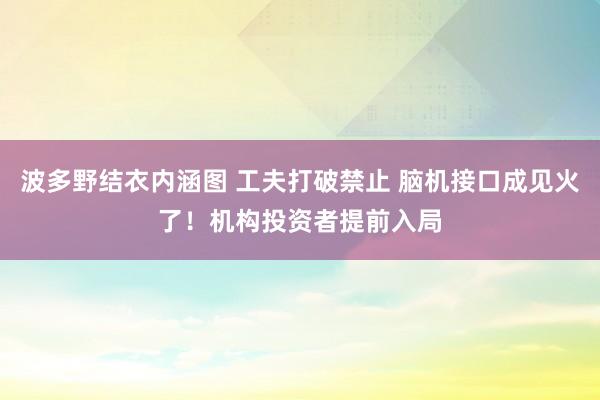 波多野结衣内涵图 工夫打破禁止 脑机接口成见火了！机构投资者提前入局