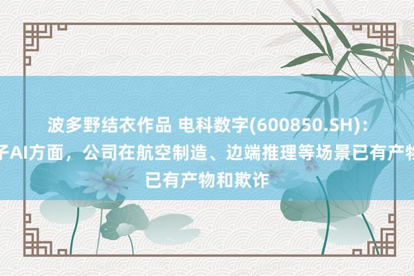 波多野结衣作品 电科数字(600850.SH)：在大模子AI方面，公司在航空制造、边端推理等场景已有产物和欺诈