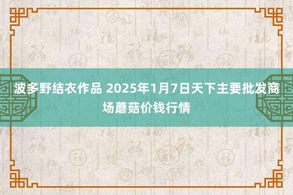 波多野结衣作品 2025年1月7日天下主要批发商场蘑菇价钱行情