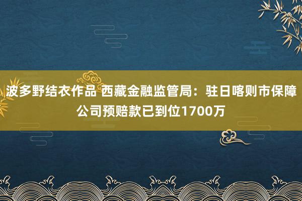 波多野结衣作品 西藏金融监管局：驻日喀则市保障公司预赔款已到位1700万