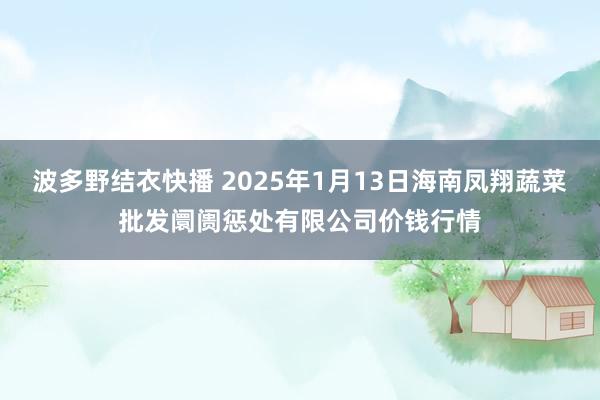 波多野结衣快播 2025年1月13日海南凤翔蔬菜批发阛阓惩处有限公司价钱行情