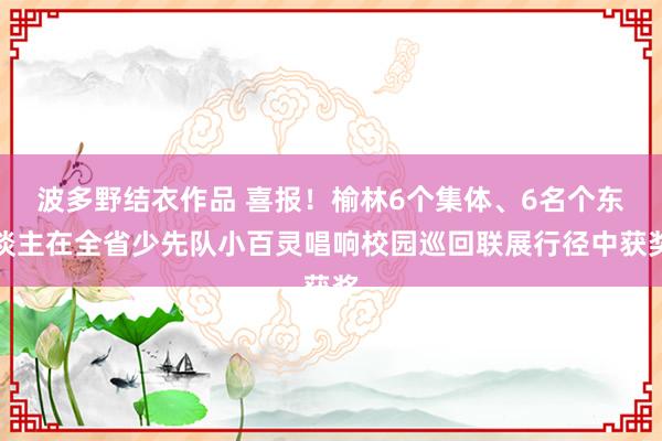 波多野结衣作品 喜报！榆林6个集体、6名个东谈主在全省少先队小百灵唱响校园巡回联展行径中获奖