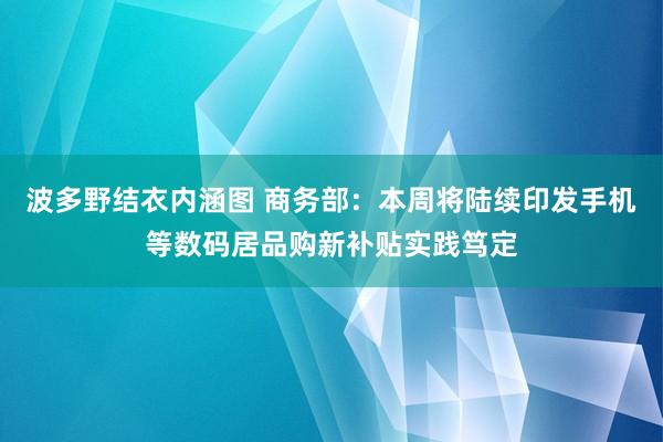 波多野结衣内涵图 商务部：本周将陆续印发手机等数码居品购新补贴实践笃定