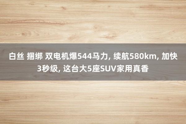 白丝 捆绑 双电机爆544马力， 续航580km， 加快3秒级， 这台大5座SUV家用真香