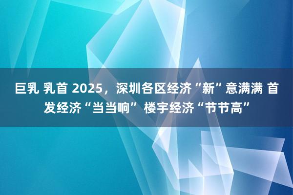 巨乳 乳首 2025，深圳各区经济“新”意满满 首发经济“当当响” 楼宇经济“节节高”